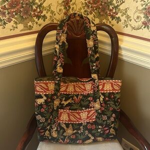 Tapisserie Tapestry Designs by Woven Art New York vintage tote with zipper